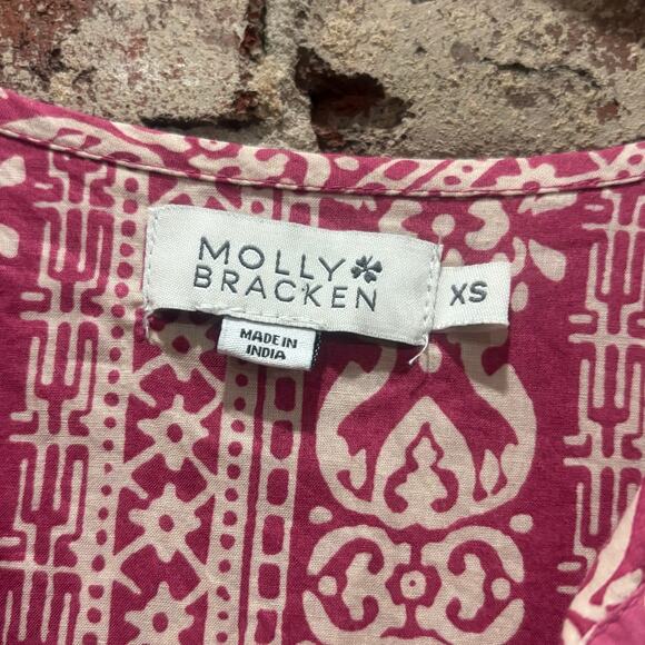 Molly Bracken Printed Mini Dress with Puffed Sleeves Size XS - Picture 7 of 9